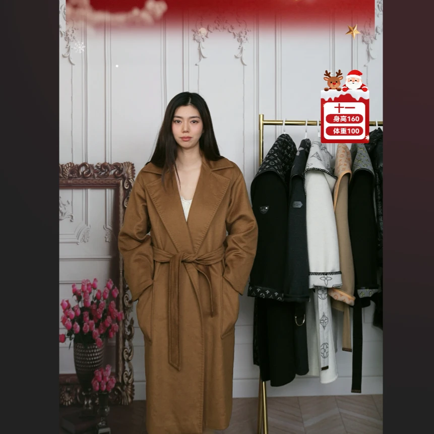 95新 MaxMara 麦殿/大衣棕色155码/240708VZTVK01