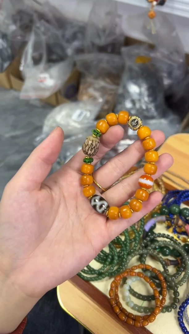 【闪购商品】玛瑙/玉髓手链未镶嵌财财多宝玛瑙珠藏式手串[0917]