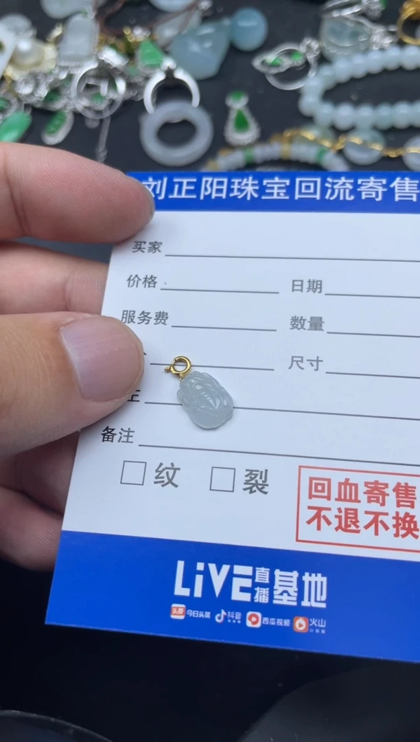 翡翠18K金镶嵌颈饰塑寄售不退换