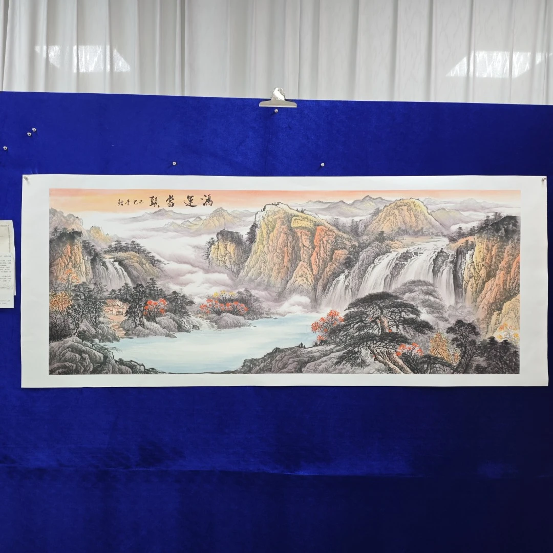 鸿运当头zf李鲤手绘作品画芯尺寸180cm*70cm