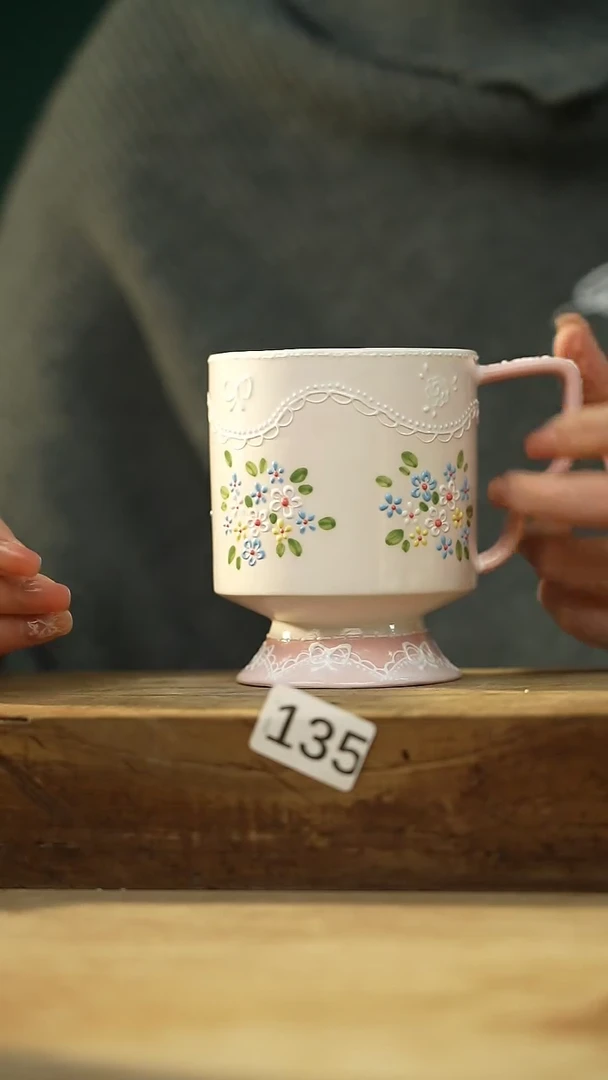 【闪购商品】瓷片新品！设计师款手绘/咖啡杯 喜喜