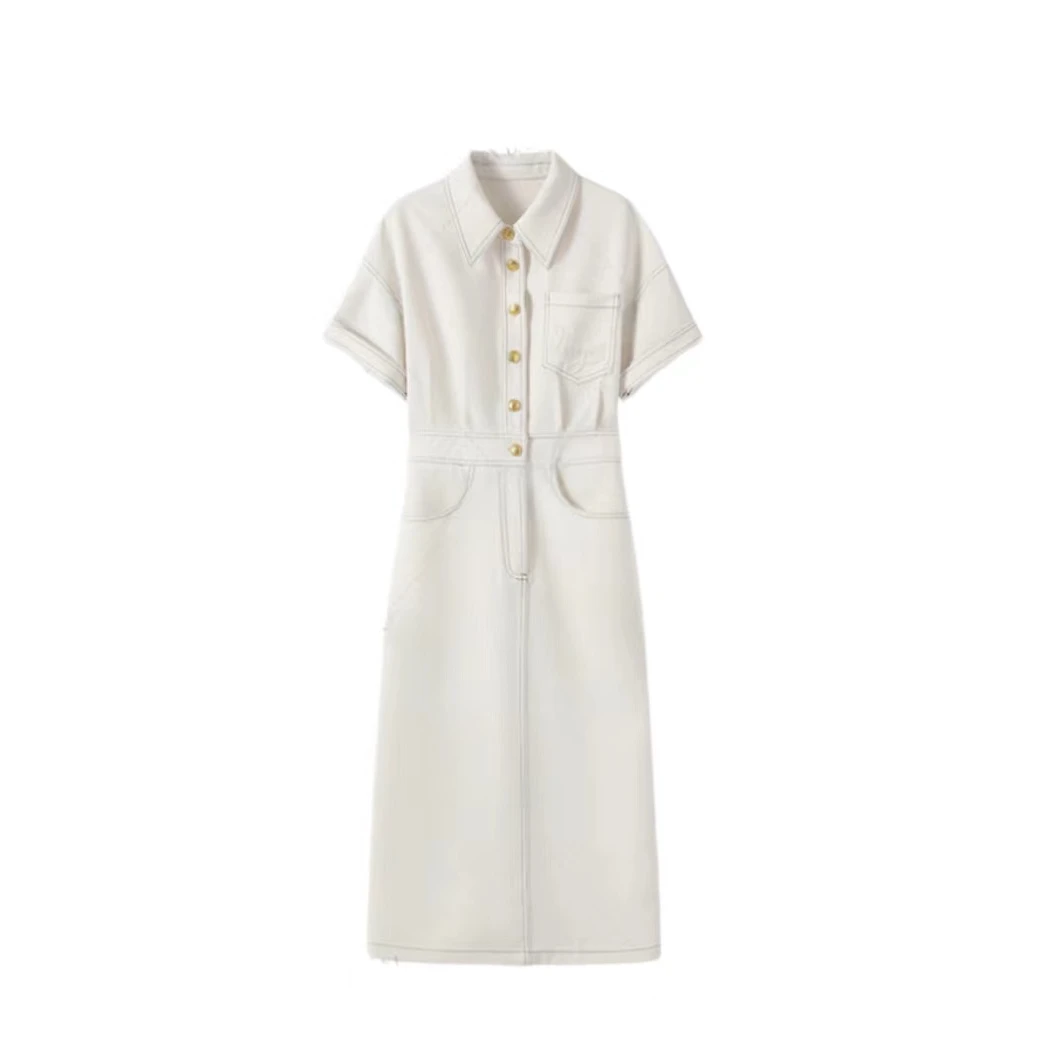 2025新高级感轻奢气质收腰款微弹肌理感连衣裙GC24042303