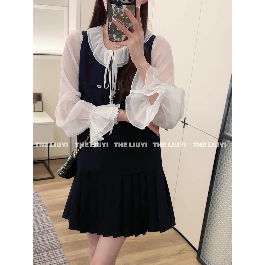 【LIUYI】盛夏光年~夏季无袖西装背心裙53243