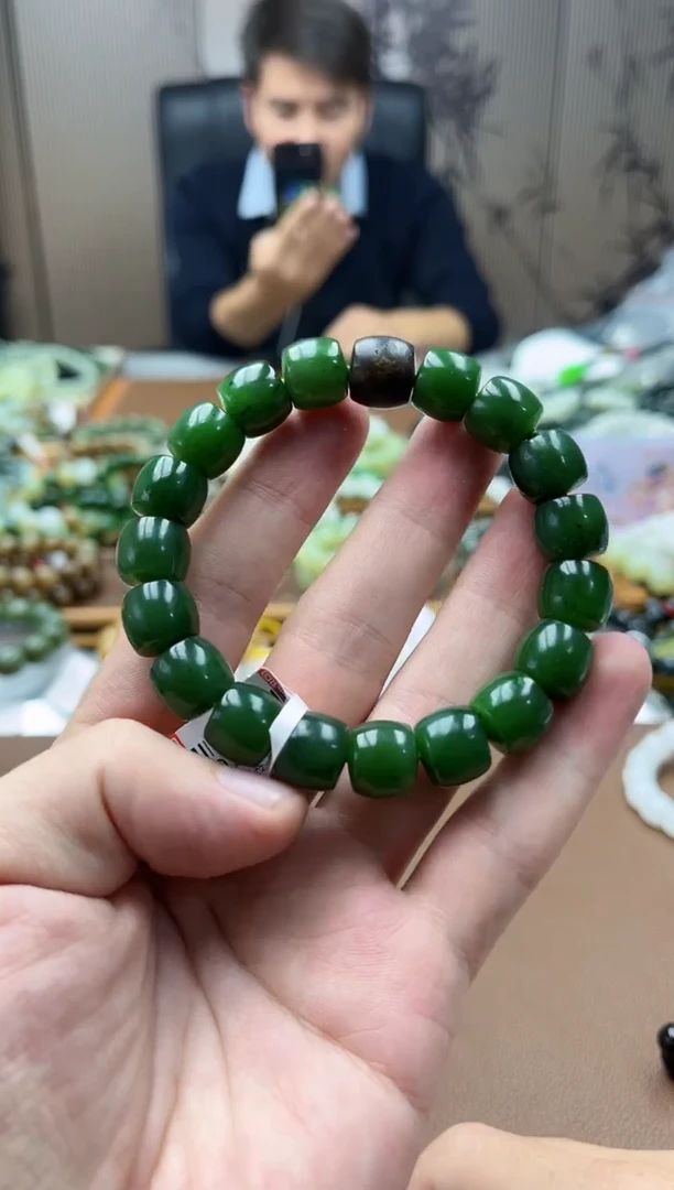 未镶嵌手串和田玉碧玉12直切