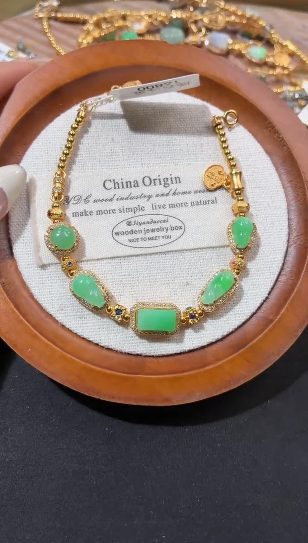 吊坠(不含链)银S925镶嵌翡翠手链