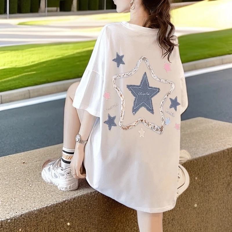 清仓捡漏100%纯棉短袖t恤女ins潮2025夏季设计感洋气宽松打底衫潮