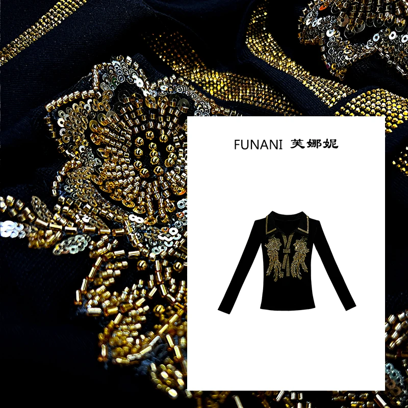 【芙娜妮】刺绣加绒洋气polo领针织衫秋冬2025女装打底衫F2531077A