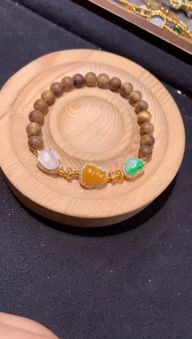 银S925镶嵌手串翡翠手串