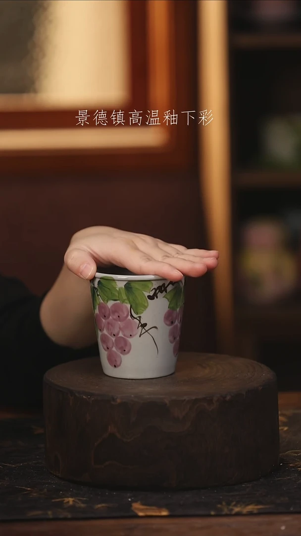 陶瓷景德镇高温釉下手绘陶瓷@L165@