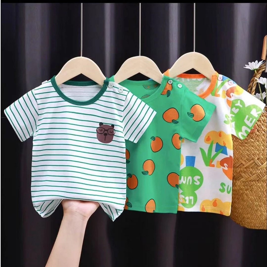 卡通儿童短袖t恤纯棉宝宝夏装男女童上衣小童薄款打底衫男童洋气