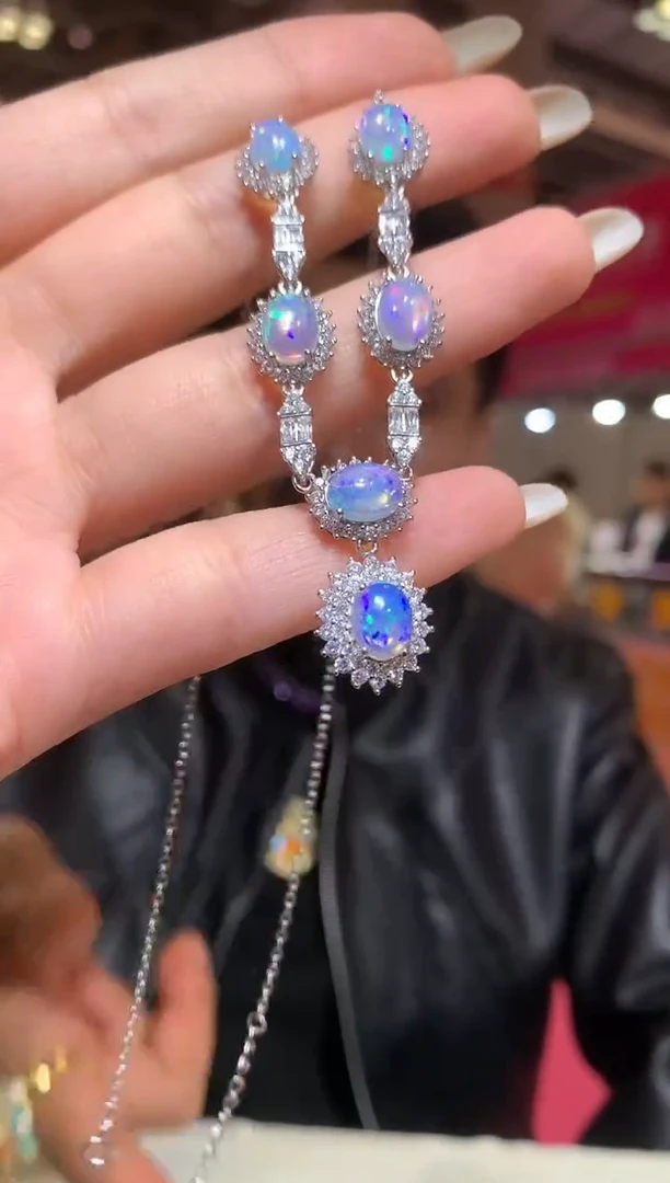 银S925镶嵌欧泊颈饰【宝石世家严选】