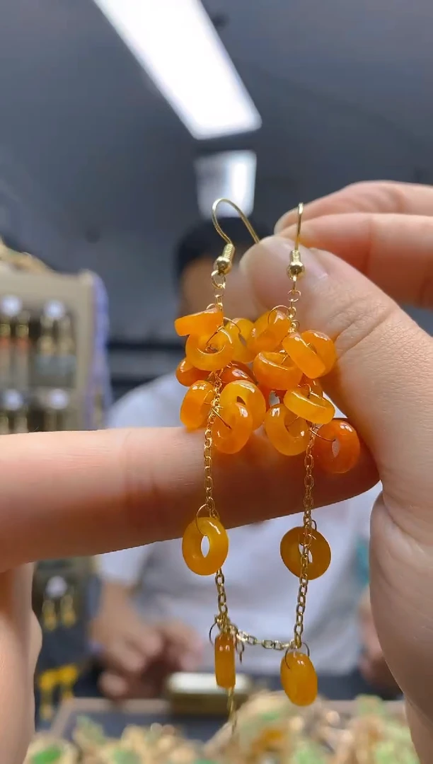 翡翠合金耳饰071翡翠耳钩