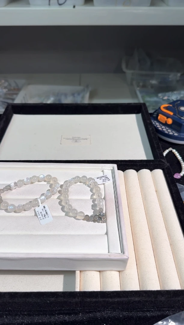 手链银S925镶嵌长石蓝月设计款发货多样性发其一