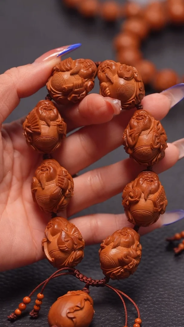 手串橄榄核2.3八宝财神