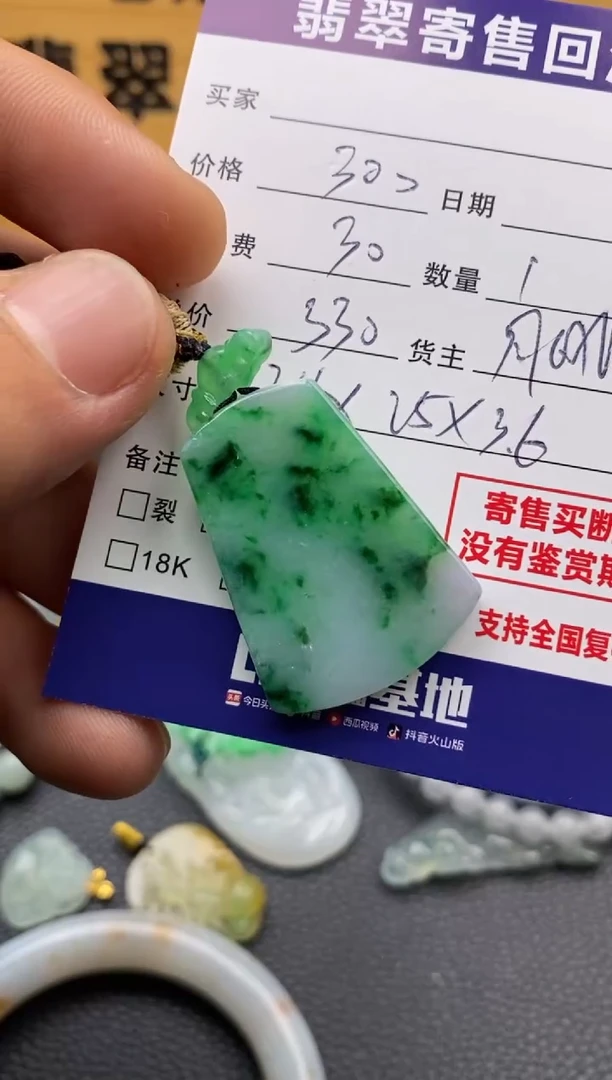 翡翠未镶嵌颈饰21015420