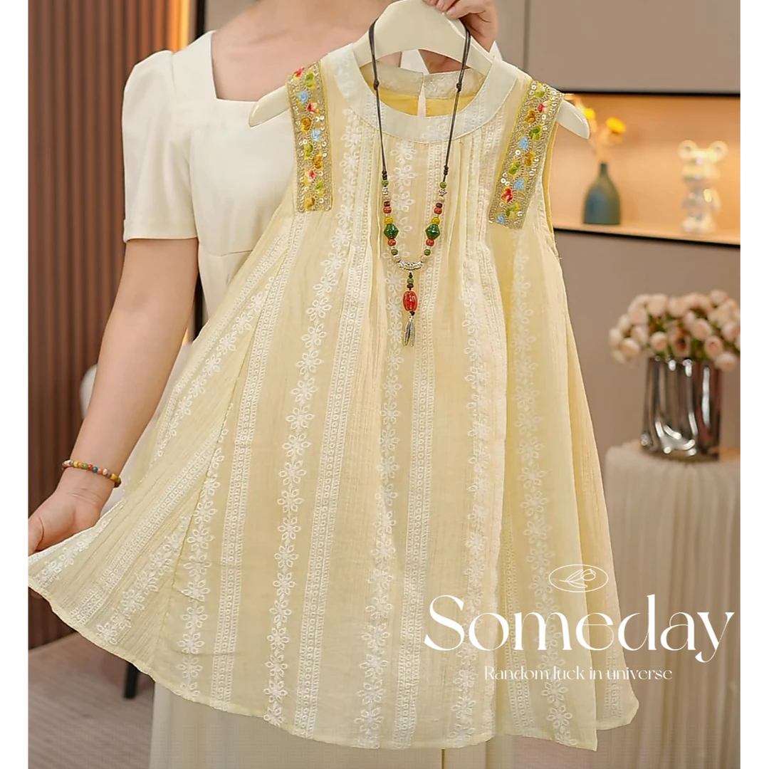 现货-女童连衣裙2025新款洋气夏季清新裙子