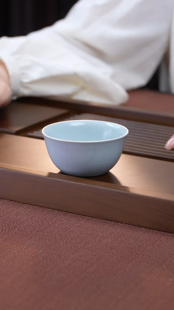 月白鸡缸杯 支钉烧 全手工 省工杨聚斌