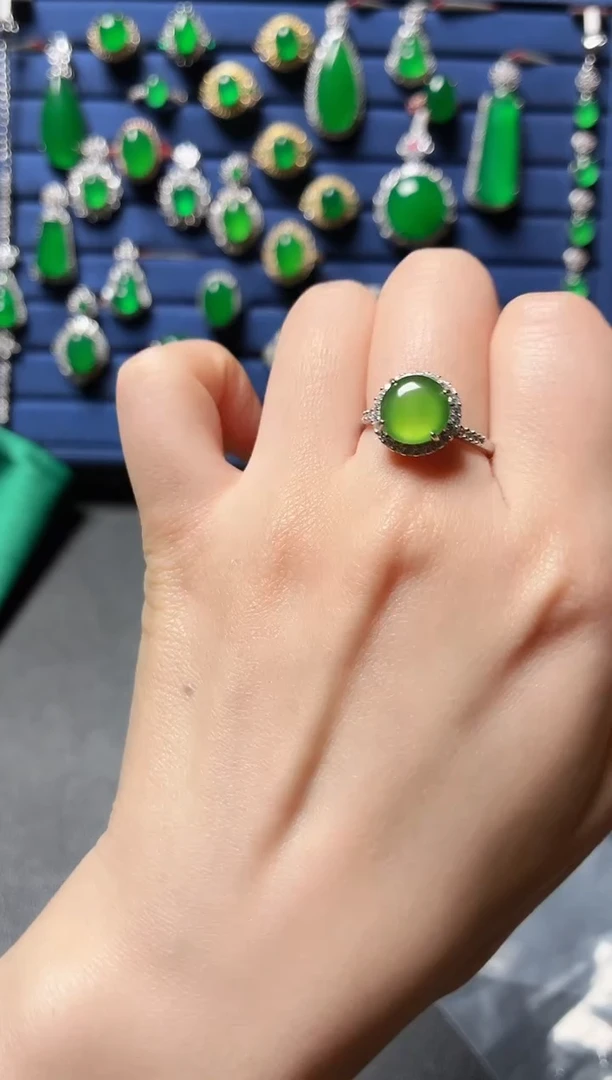 银S925镶嵌和田玉珠宝半成品77