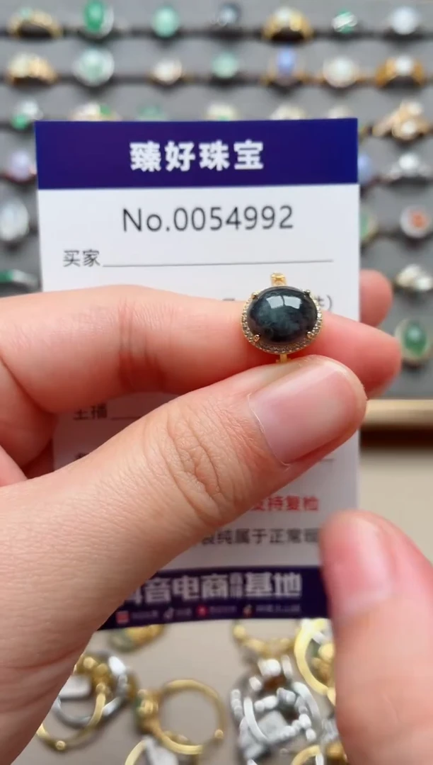 银S925镶嵌戒指翡翠1