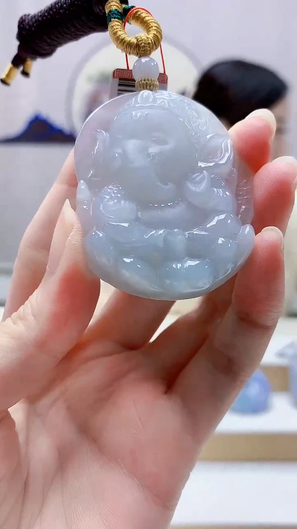 未镶嵌定制翡翠4852zm-毛货挂件吉祥如意166
