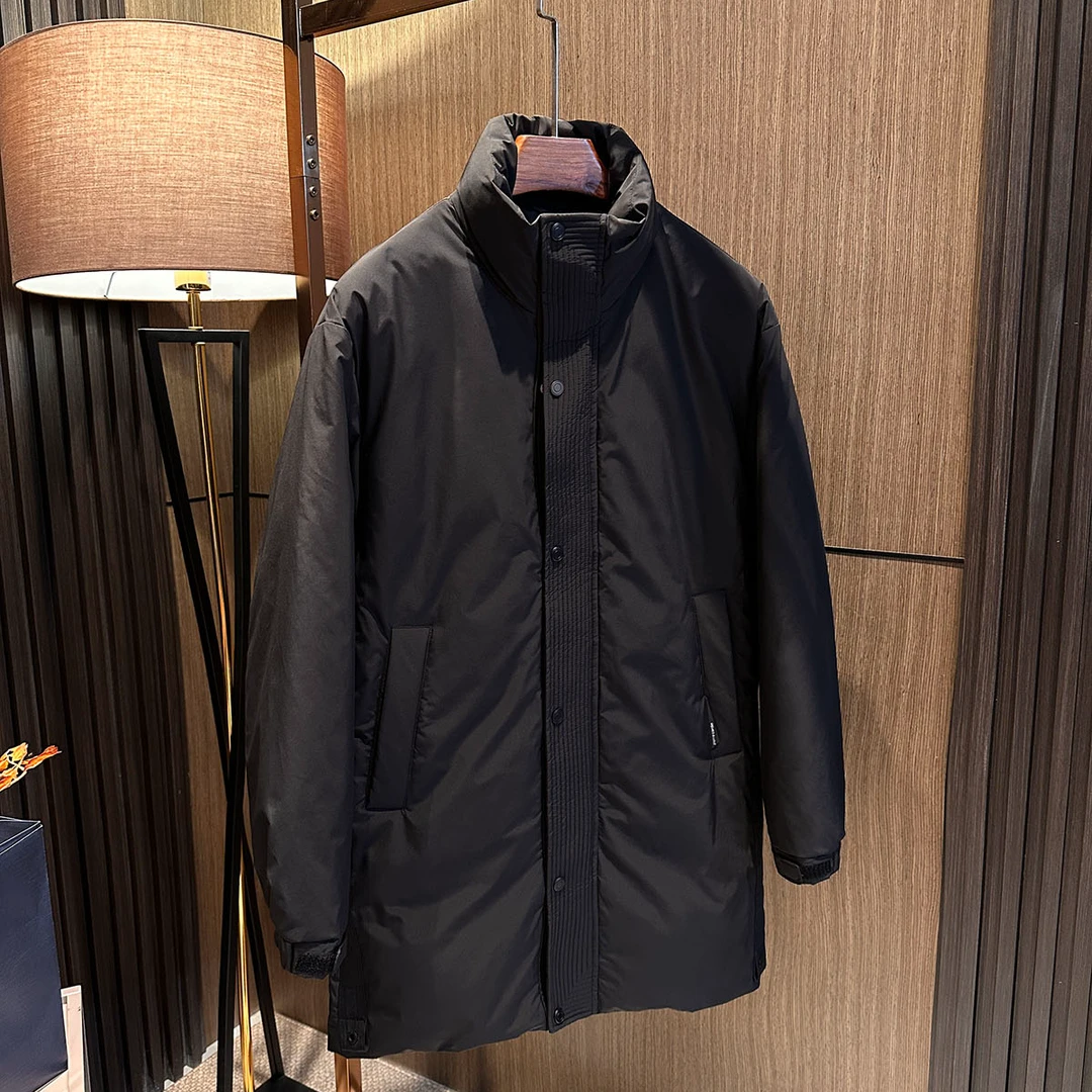 【商务型男 意式高级感】冬装男士中长款加厚保暖立领白鸭绒羽绒服