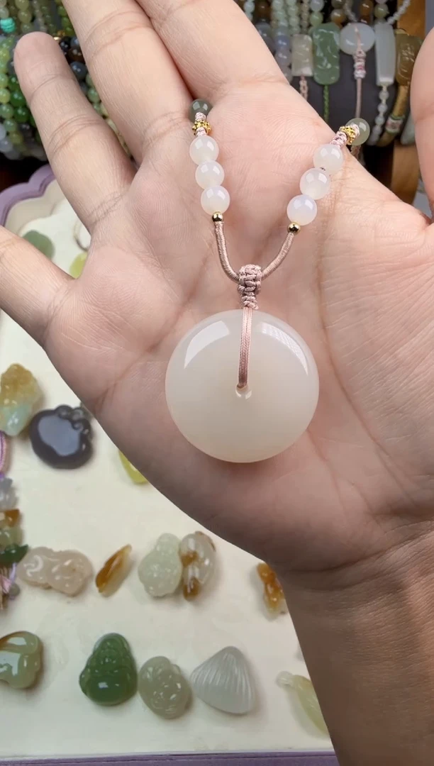 和田玉未镶嵌颈饰a****a平安扣吊坠