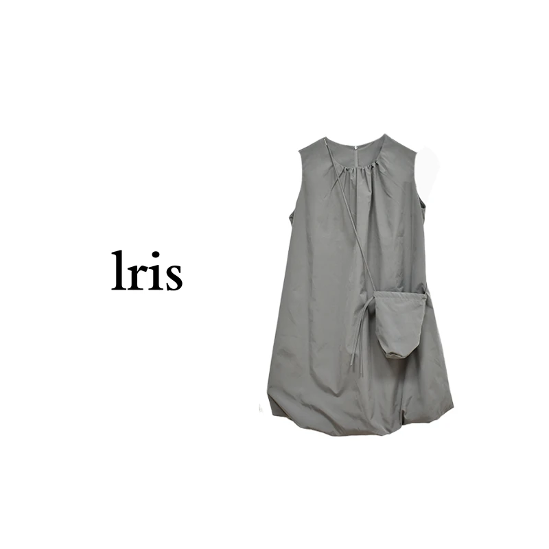 LRIS 休闲连衣裙设计感无袖套头时尚夏季纯色-3063