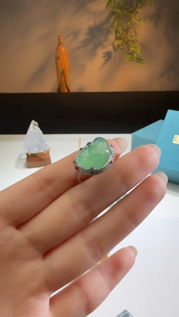 【闪购商品】翡翠戒指18K金镶嵌【鑫鑫】尾款