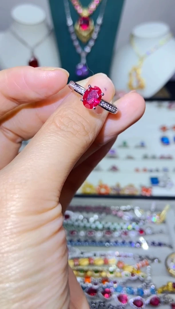 银S925镶嵌戒指烟晶1