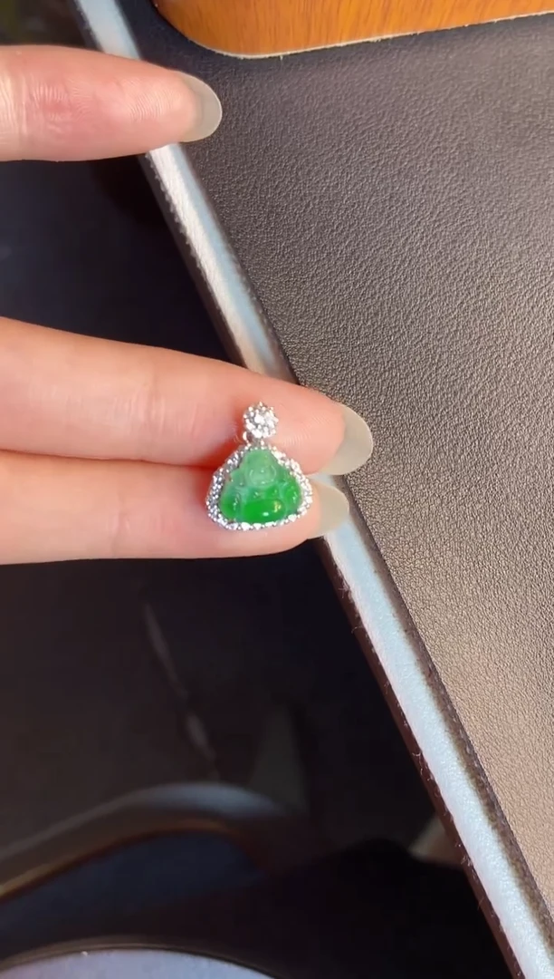吊坠(不含链)银S925镶嵌翡翠1