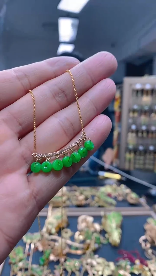 【闪购商品】翡翠耳饰合金42翡翠锁骨链