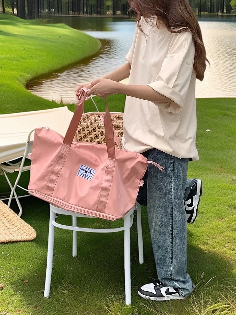 超大容量伸缩旅行包衣物收纳旅行休闲风出差行李袋