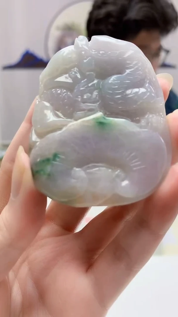 【闪购商品】定制翡翠未镶嵌4688zm-毛货挂件龙牌103