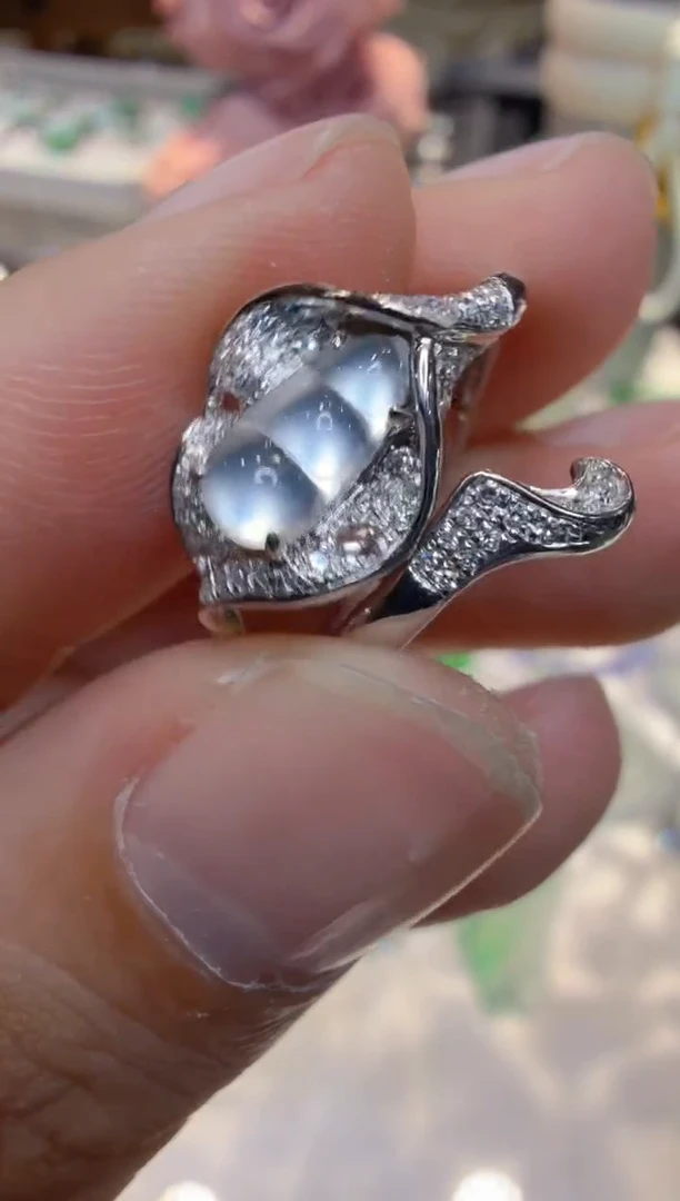 18K金镶嵌戒指翡翠多样性团购发一件