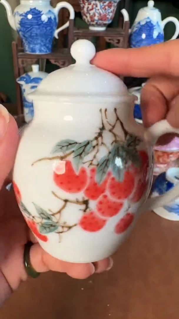 杯子陶景德镇手工手绘柴窑茶具U223