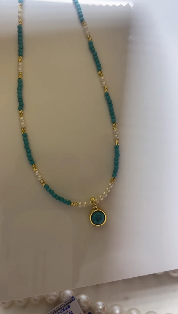 淡水珍珠银S925镶嵌颈饰非基地不带证书