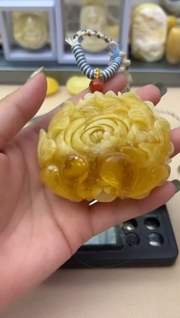 未镶嵌蜜蜡裸石佛****店蜜蜡吊坠