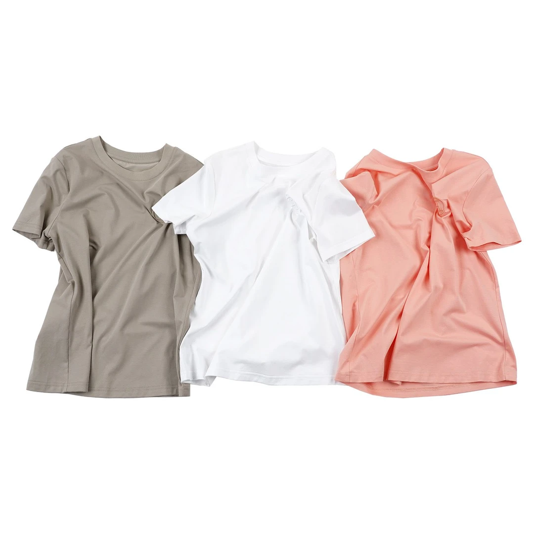 【立体字母刺绣短袖】23TXY8612夏季新款爆款时尚休闲宽松纯色圆领