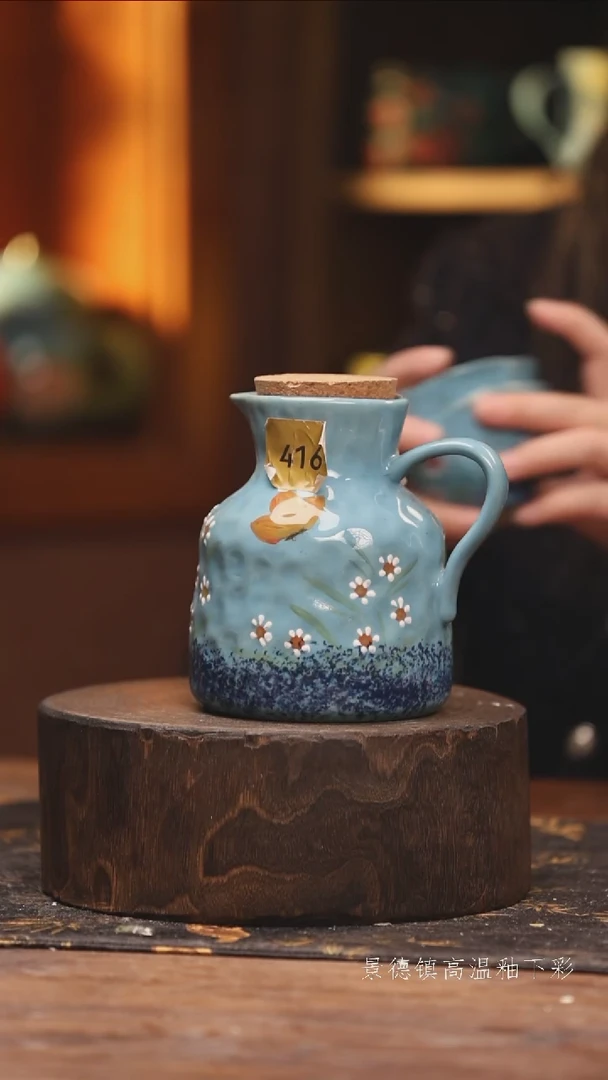 陶瓷景德镇高温釉下手绘陶瓷@L416@