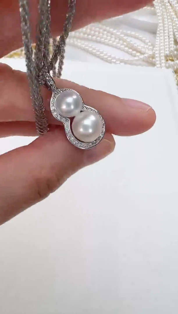 【闪购商品】淡水珍珠颈饰合金双珠葫芦