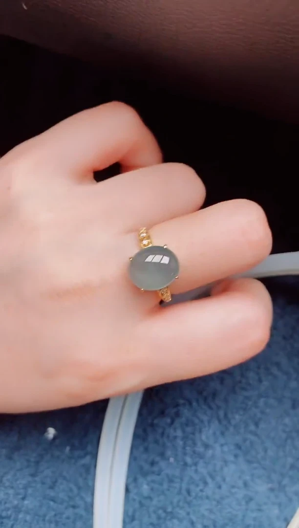 【闪购商品】翡翠戒指银S925镶嵌天然a货翡翠107