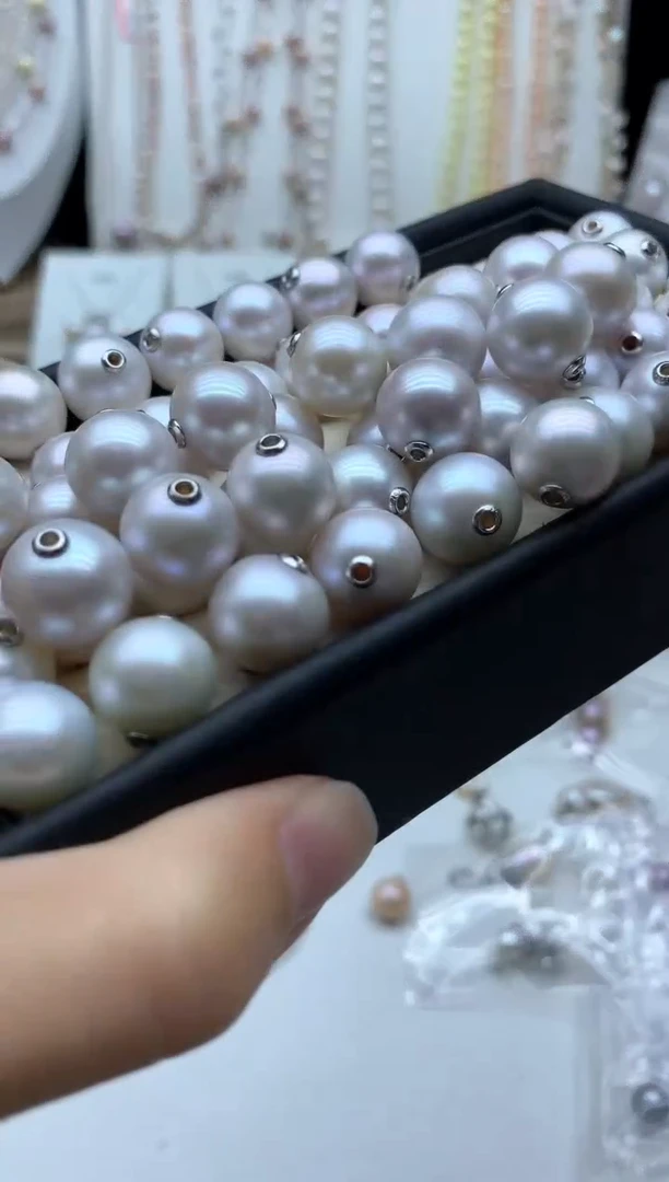 淡水珍珠银S925镶嵌吊坠(不含链)多样性发其一