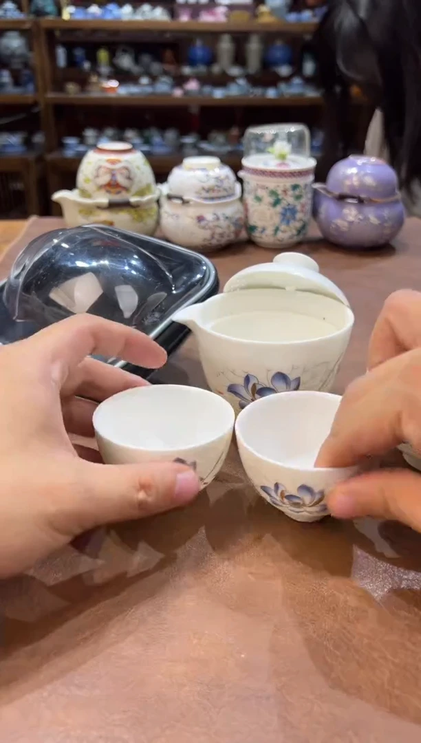 真的很便宜超好看会开片的旅行茶具