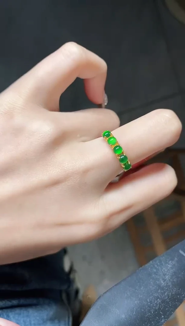 银S925镶嵌戒指翡翠5111