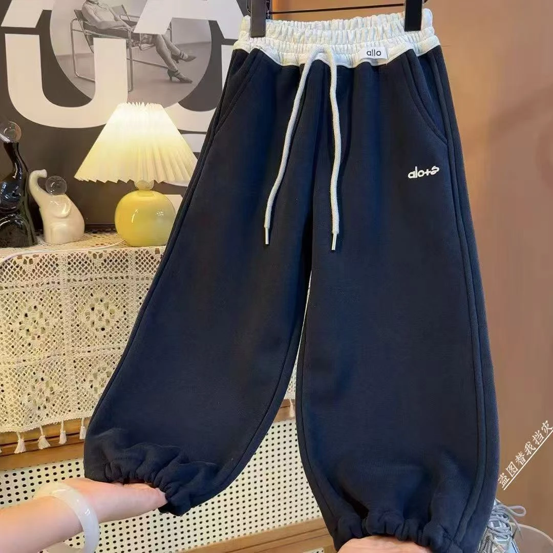 【加绒】2025秋冬新款裤子中大童洋气秋季儿童休闲时髦炸街裤S9598