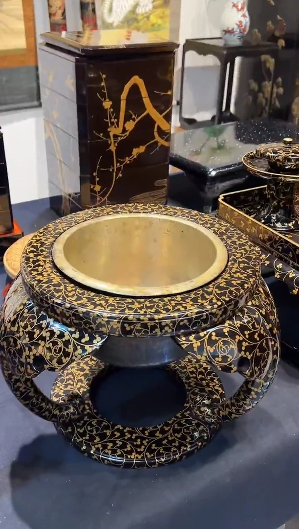 满金莳绘 鎏银火钵