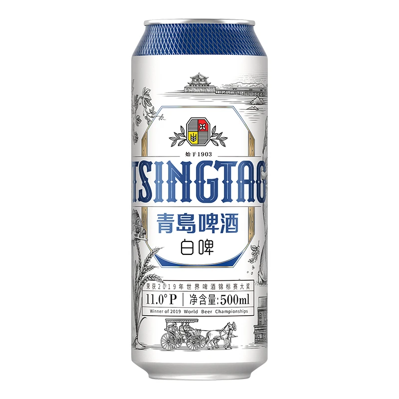 青岛  啤酒TSINGTAO 11°P全麦白啤  500ml/听