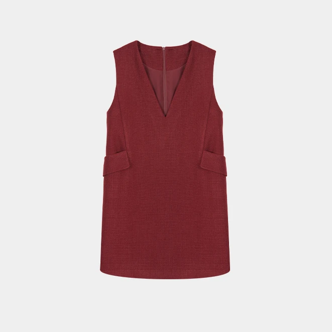 【朝阳】气质时尚纯色简约女装马甲连衣裙BN8075-S4