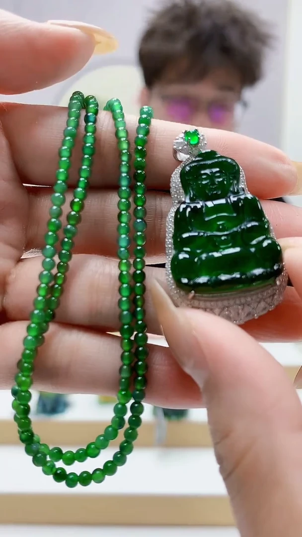 未镶嵌定制翡翠4688MM-jj挂件427赠珠链