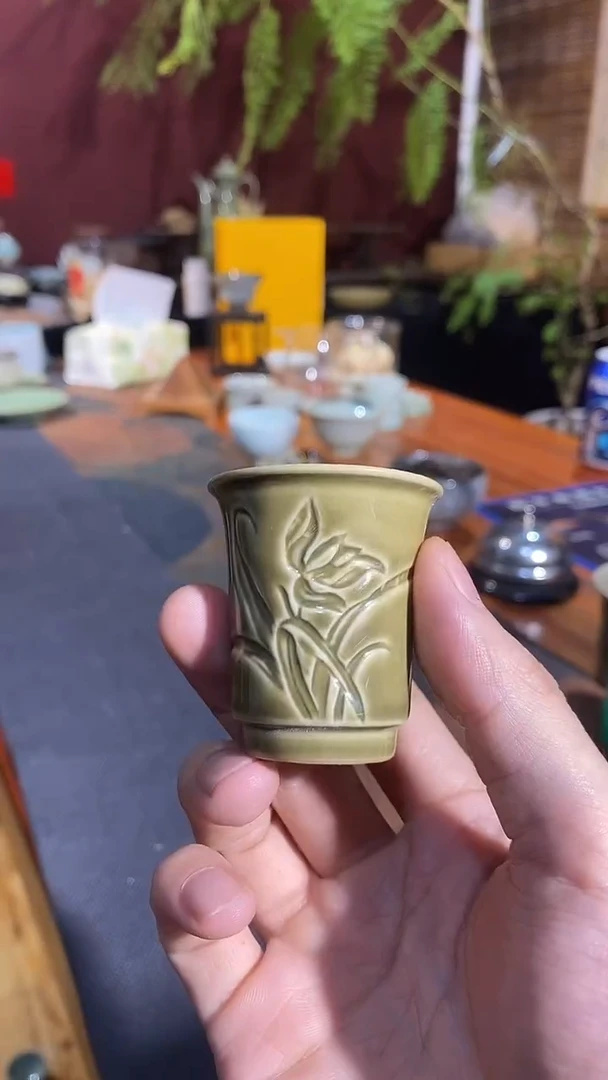 【山隐青瓷】龙窑柴烧杯子 微瑕